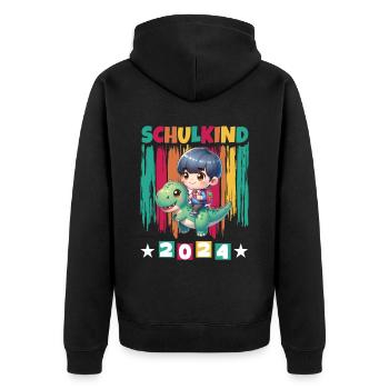 Inscriptions scolaires des élèves du primaire 2024 - Veste à capuche bio Premium Unisexe - noir - Dos - Nico (187cm)