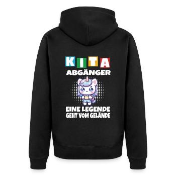 KITA Leavers School Child School Enrollment - Unisex Premium Organic Zip Hoodie - black - Back - Nico (187cm)