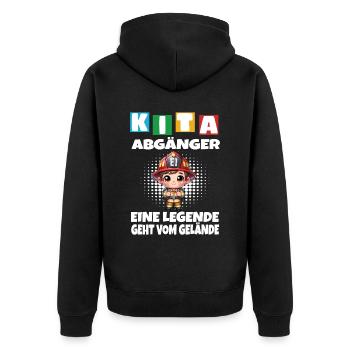 KITA Leavers School Child School Enrollment - Unisex Premium Organic Zip Hoodie - black - Back - Nico (187cm)