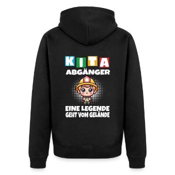 KITA Leavers School Child School Enrollment - Unisex Premium Organic Zip Hoodie - black - Back - Nico (187cm)