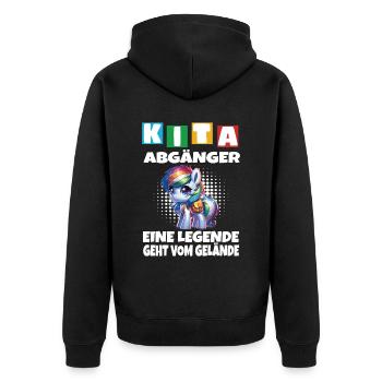 KITA Leavers School Child School Enrollment - Unisex Premium Organic Zip Hoodie - black - Back - Nico (187cm)