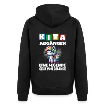 KITA Leavers School Child School Enrollment - Unisex Premium Organic Zip Hoodie - black - Back - Nico (187cm)