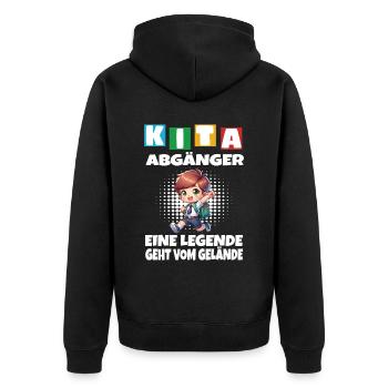 KITA Leavers School Child School Enrollment - Unisex Premium Organic Zip Hoodie - black - Back - Nico (187cm)