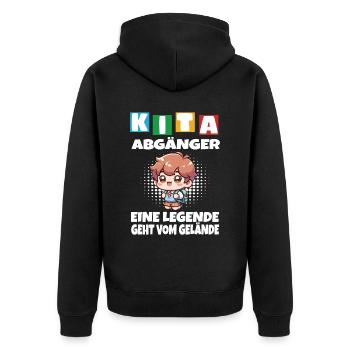 KITA Leavers School Child School Enrollment - Unisex Premium Organic Zip Hoodie - black - Back - Nico (187cm)