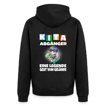 KITA Inscriptions scolaires des enfants sortants de l’école - Veste à capuche bio Premium Unisexe - noir - Dos - Nico (187cm)