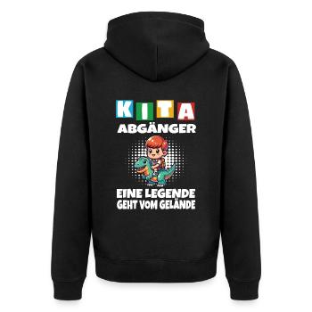 KITA Leavers School Child School Enrollment - Unisex Premium Organic Zip Hoodie - black - Back - Nico (187cm)