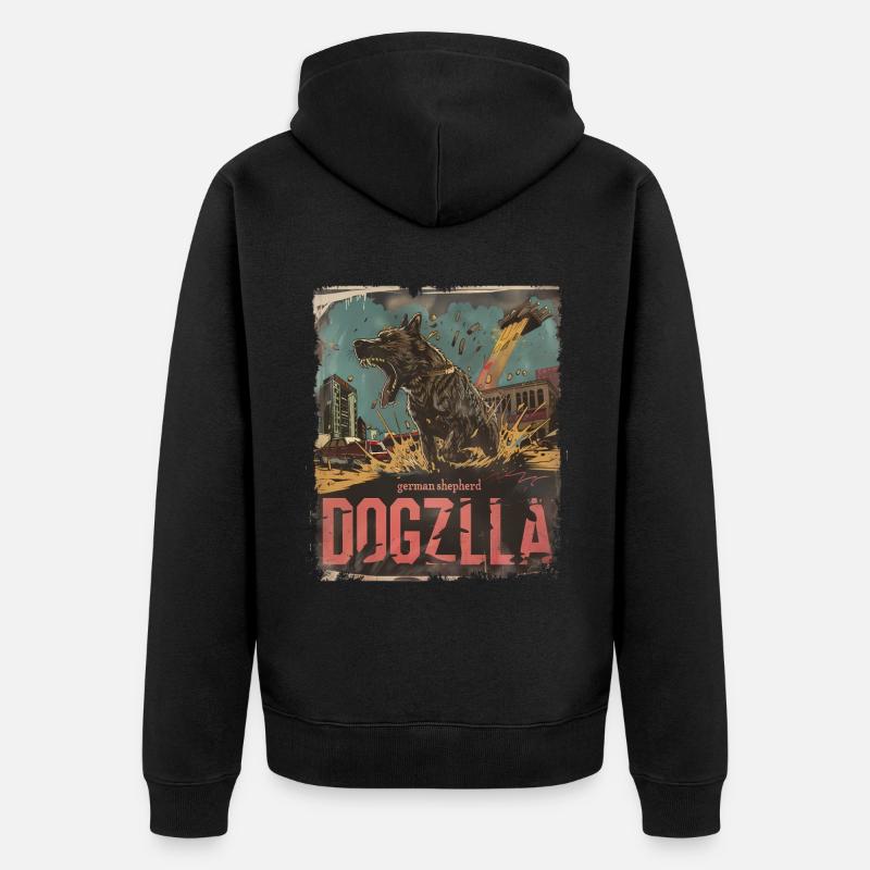 Berger allemand Dogzilla - Veste à capuche bio Premium Unisexe - noir