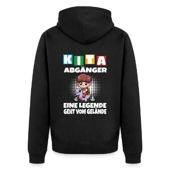 KITA Leavers School Child School Enrollment - Unisex Premium Organic Zip Hoodie - black - Back - Nico (187cm)