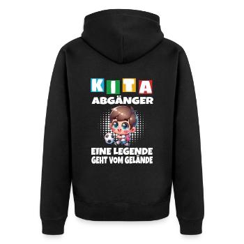 KITA Leavers School Child School Enrollment - Unisex Premium Organic Zip Hoodie - black - Back - Nico (187cm)