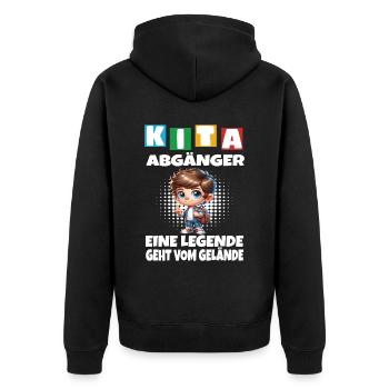 KITA Leavers School Child School Enrollment - Unisex Premium Organic Zip Hoodie - black - Back - Nico (187cm)