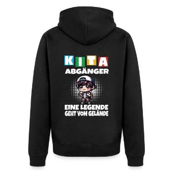 KITA Leavers School Enfant Inscription à l’école - Veste à capuche bio Premium Unisexe - noir - Dos - Nico (187cm)