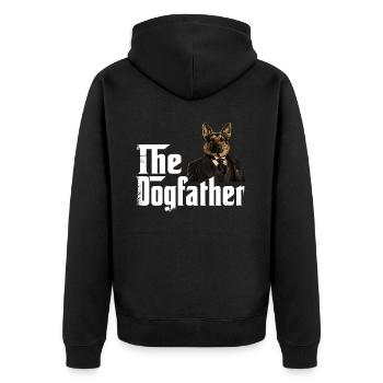 German Shepherd Dad - Unisex Premium Organic Zip Hoodie - black - Back - Nico (187cm)