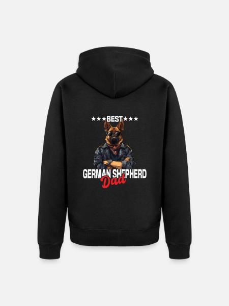 Deutscher Schäferhund Papa - Unisex Premium Bio Zip Hoodie - Schwarz