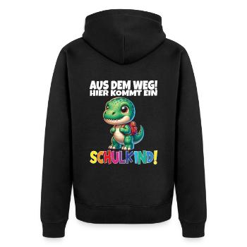 Écolier 2024 entrant à l'école - Veste à capuche bio Premium Unisexe - noir - Dos - Nico (187cm)