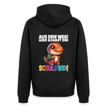 Écolier 2024 entrant à l'école - Veste à capuche bio Premium Unisexe - noir - Dos - Nico (187cm)