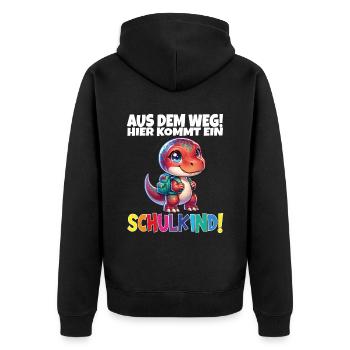 Écolier 2024 entrant à l'école - Veste à capuche bio Premium Unisexe - noir - Dos - Nico (187cm)