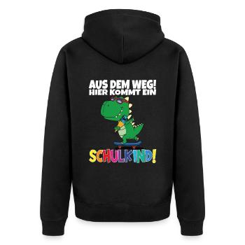 Écolier 2024 entrant à l'école - Veste à capuche bio Premium Unisexe - noir - Dos - Nico (187cm)