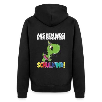 Écolier 2024 entrant à l'école - Veste à capuche bio Premium Unisexe - noir - Dos - Nico (187cm)