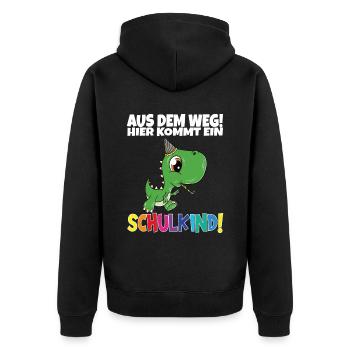 Écolier 2024 entrant à l'école - Veste à capuche bio Premium Unisexe - noir - Dos - Nico (187cm)