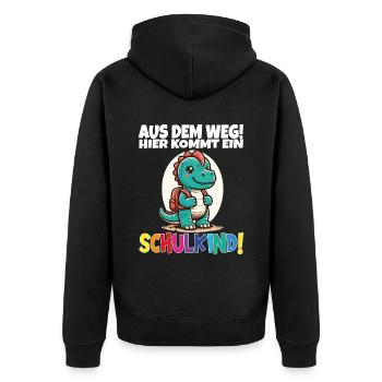 Écolier 2024 entrant à l'école - Veste à capuche bio Premium Unisexe - noir - Dos - Nico (187cm)