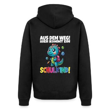 Écolier 2024 entrant à l'école - Veste à capuche bio Premium Unisexe - noir - Dos - Nico (187cm)