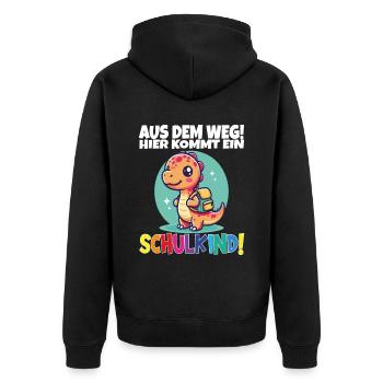 Écolier 2024 entrant à l'école - Veste à capuche bio Premium Unisexe - noir - Dos - Nico (187cm)