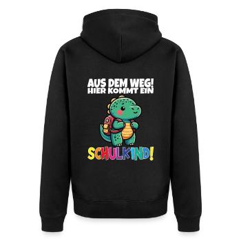 Écolier 2024 entrant à l'école - Veste à capuche bio Premium Unisexe - noir - Dos - Nico (187cm)