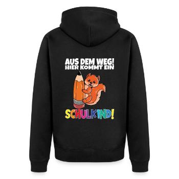 Écolier 2024 entrant à l'école - Veste à capuche bio Premium Unisexe - noir - Dos - Nico (187cm)