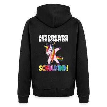 Écolier 2024 entrant à l'école - Veste à capuche bio Premium Unisexe - noir - Dos - Nico (187cm)