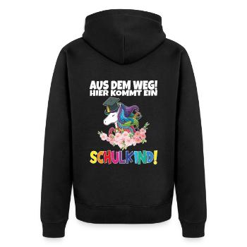 Écolier 2024 entrant à l'école - Veste à capuche bio Premium Unisexe - noir - Dos - Nico (187cm)