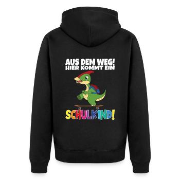 Écolier 2024 entrant à l'école - Veste à capuche bio Premium Unisexe - noir - Dos - Nico (187cm)