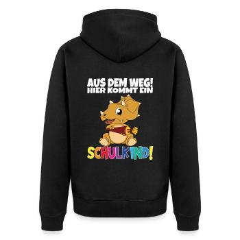 Écolier 2024 entrant à l'école - Veste à capuche bio Premium Unisexe - noir - Dos - Nico (187cm)
