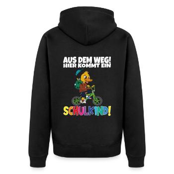 Écolier 2024 entrant à l'école - Veste à capuche bio Premium Unisexe - noir - Dos - Nico (187cm)