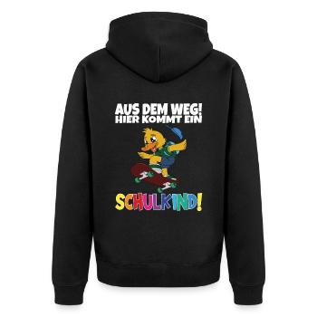 Écolier 2024 entrant à l'école - Veste à capuche bio Premium Unisexe - noir - Dos - Nico (187cm)