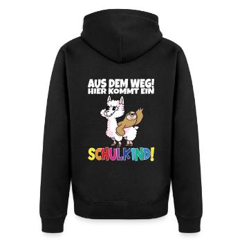 Écolier 2024 entrant à l'école - Veste à capuche bio Premium Unisexe - noir - Dos - Nico (187cm)