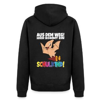 Écolier 2024 entrant à l'école - Veste à capuche bio Premium Unisexe - noir - Dos - Nico (187cm)