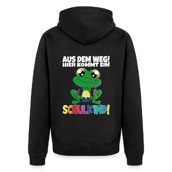 Écolier 2024 entrant à l'école - Veste à capuche bio Premium Unisexe - noir - Dos - Nico (187cm)