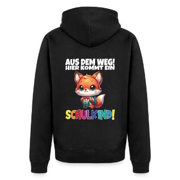 Écolier 2024 entrant à l'école - Veste à capuche bio Premium Unisexe - noir - Dos - Nico (187cm)