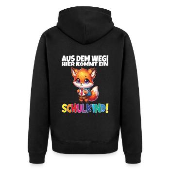 Écolier 2024 entrant à l'école - Veste à capuche bio Premium Unisexe - noir - Dos - Nico (187cm)