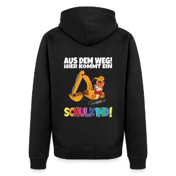 Écolier 2024 entrant à l'école - Veste à capuche bio Premium Unisexe - noir - Dos - Nico (187cm)