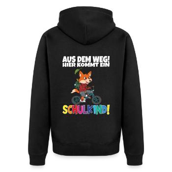 Écolier 2024 entrant à l'école - Veste à capuche bio Premium Unisexe - noir - Dos - Nico (187cm)