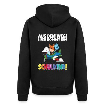 Écolier 2024 entrant à l'école - Veste à capuche bio Premium Unisexe - noir - Dos - Nico (187cm)