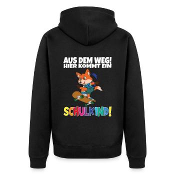 Écolier 2024 entrant à l'école - Veste à capuche bio Premium Unisexe - noir - Dos - Nico (187cm)