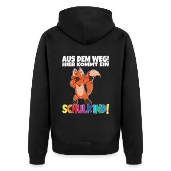 Écolier 2024 entrant à l'école - Veste à capuche bio Premium Unisexe - noir - Dos - Nico (187cm)