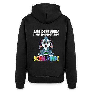 Écolier 2024 entrant à l'école - Veste à capuche bio Premium Unisexe - noir - Dos - Nico (187cm)