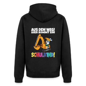 Écolier 2024 entrant à l'école - Veste à capuche bio Premium Unisexe - noir - Dos - Nico (187cm)