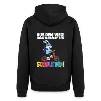 Écolier 2024 entrant à l'école - Veste à capuche bio Premium Unisexe - noir - Dos - Nico (187cm)