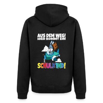 Écolier 2024 entrant à l'école - Veste à capuche bio Premium Unisexe - noir - Dos - Nico (187cm)