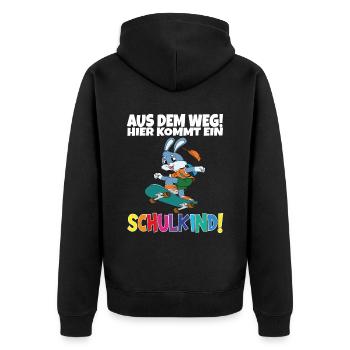 Écolier 2024 entrant à l'école - Veste à capuche bio Premium Unisexe - noir - Dos - Nico (187cm)