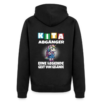 KITA Leavers School Child School Enrollment - Unisex Premium Organic Zip Hoodie - black - Back - Nico (187cm)